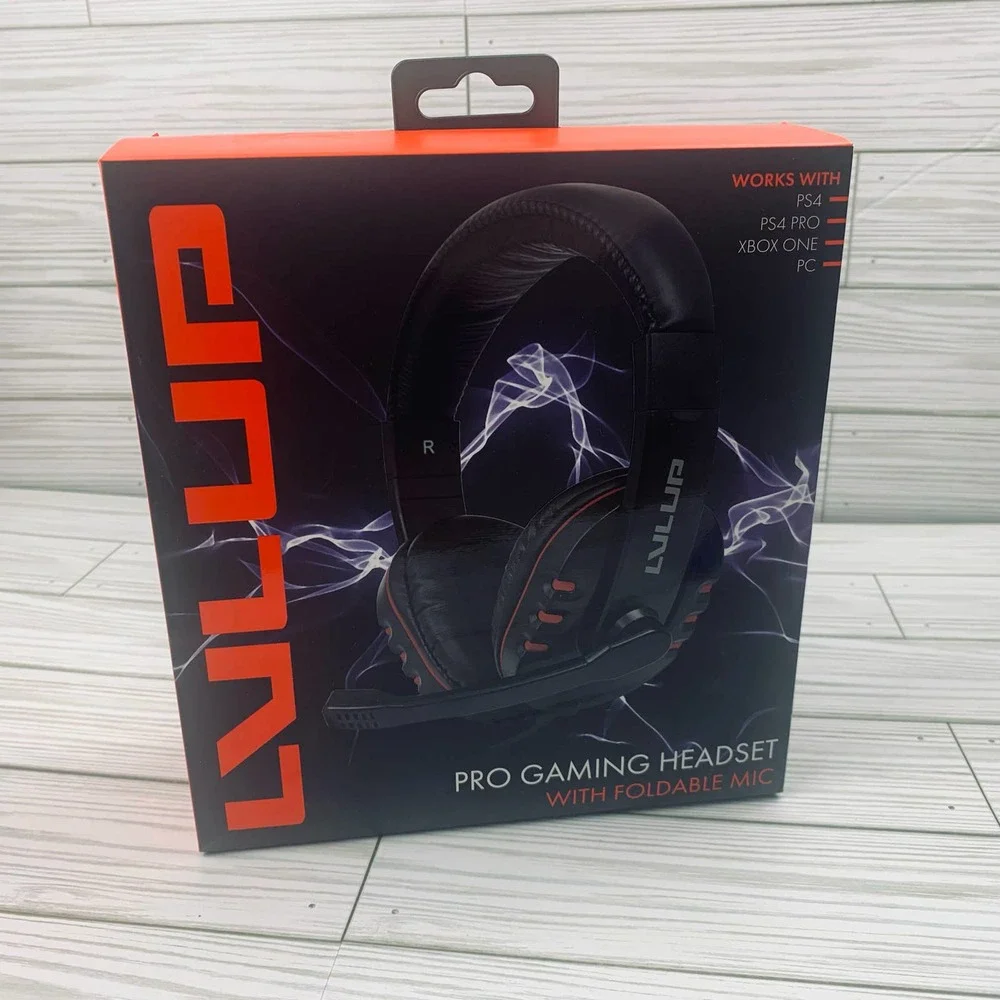 Vivitar Lvlup Pro Gaming Headset with Foldable Mic Black Blue PS5 XBOX